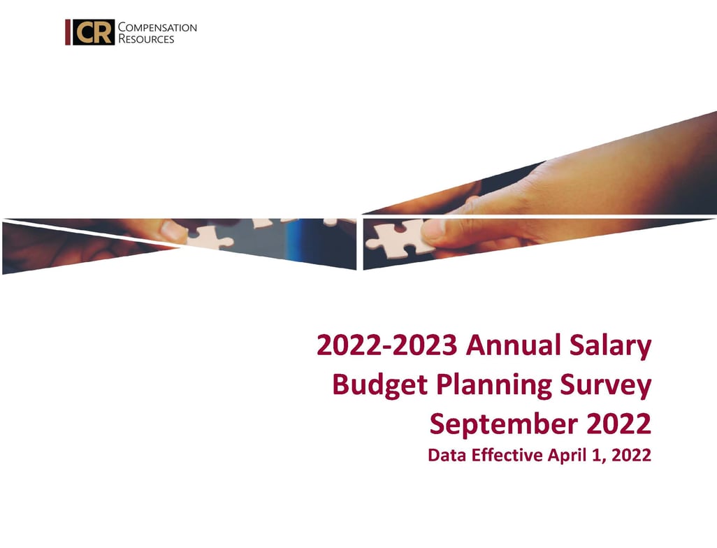 ANNUAL SALARY BUDGET PLANNING SURVEY